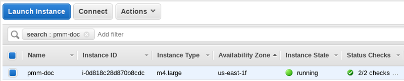 EC2 Console Instance List