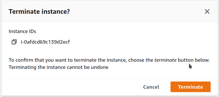 Confirm Terminate
